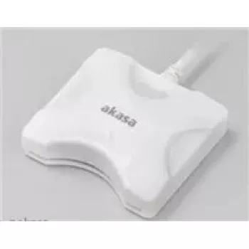 Czytnik kart Akasa AK-CR-03WHV2 USB 3.0 biały, wielogniazdowy czytnik zewnętrzny dla SD/microSD/CF/Memory Stick