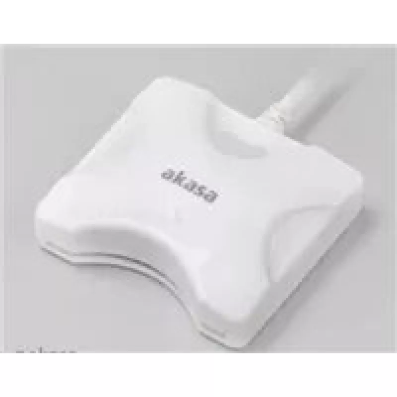 Czytnik kart Akasa AK-CR-03WHV2 USB 3.0 biały, wielogniazdowy czytnik zewnętrzny dla SD/microSD/CF/Memory Stick