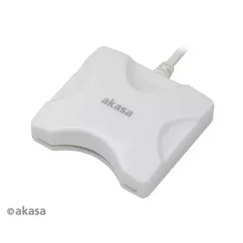 Czytnik kart Akasa AK-CR-03WHV2 USB 3.0 biały, wielogniazdowy czytnik zewnętrzny dla SD/microSD/CF/Memory Stick
