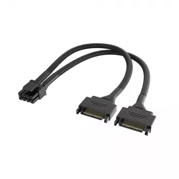 Kabel zasilający adapter Akasa Dual SATA na 8‑pin CPU (AK-CBPW33-15) 15 cm