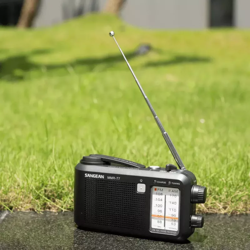 Radio przenośne Sangean MMR-77 Analogowe AM FM Czarne 3,5 mm Słuchawki