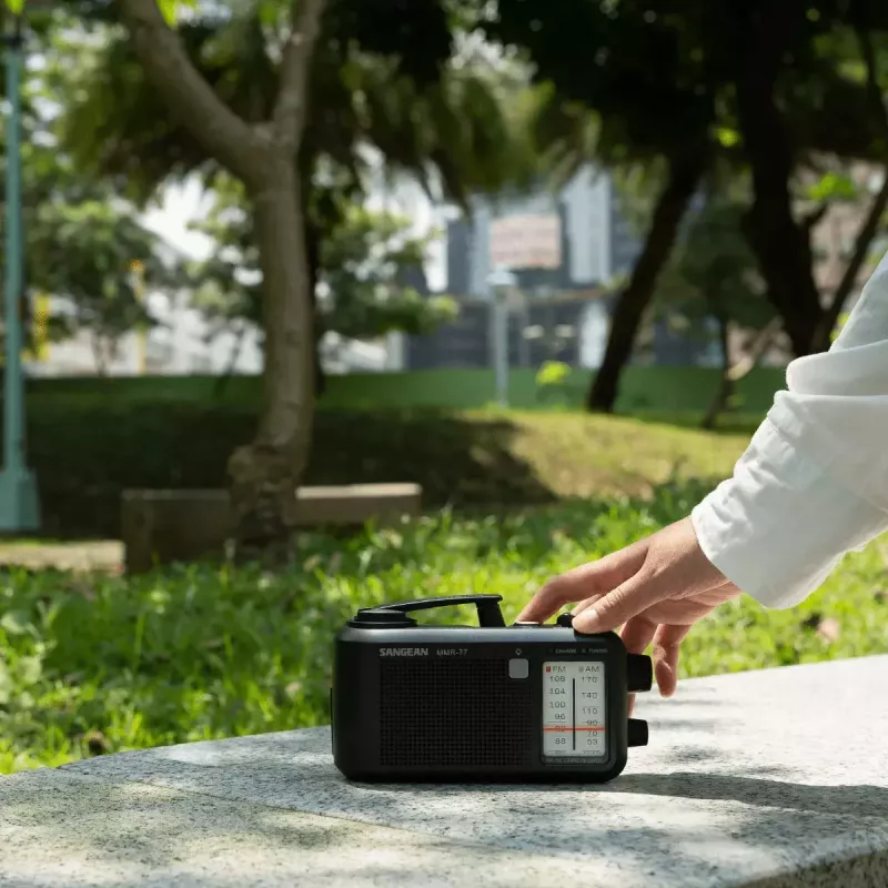 Radio przenośne Sangean MMR-77 Analogowe AM FM Czarne 3,5 mm Słuchawki