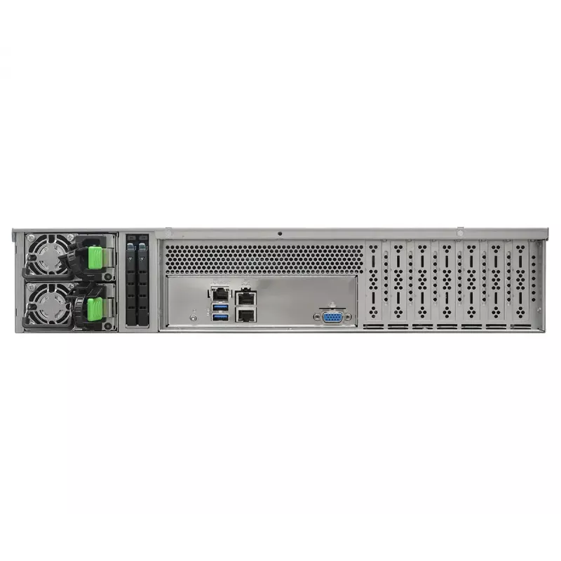Serwer barebone ASRock 2U12L2S-SIENA (2U) — AMD SoC, Socket SP6, 12×3,5 cala + 2×2,5 cala wnęki, zasilacz 800W, DDR5 do 96 GB