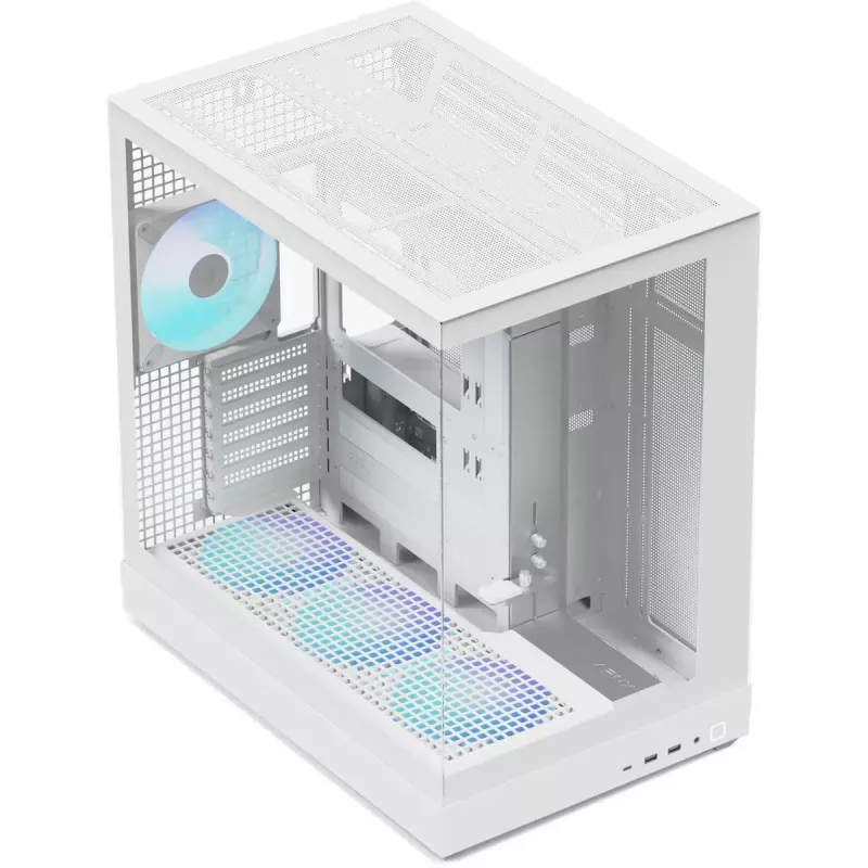 Obudowa typu tower do komputerów PC APNX V2-F-WT-v1, biała, z trzema panelami z hartowanego szkła