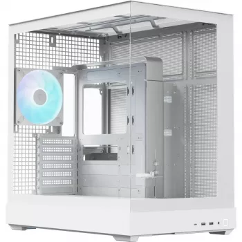 Obudowa typu tower do komputerów PC APNX V2-F-WT-v1, biała, z trzema panelami z hartowanego szkła
