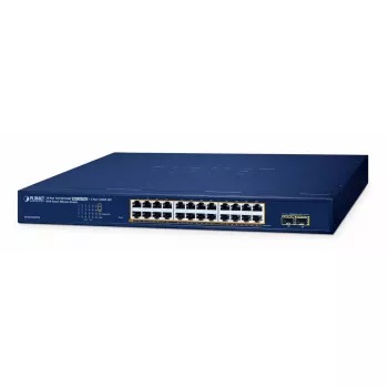 Zarządzalny przełącznik PLANET GS-2210-24P2S 24-Port 10/100/1000T PoE 260W