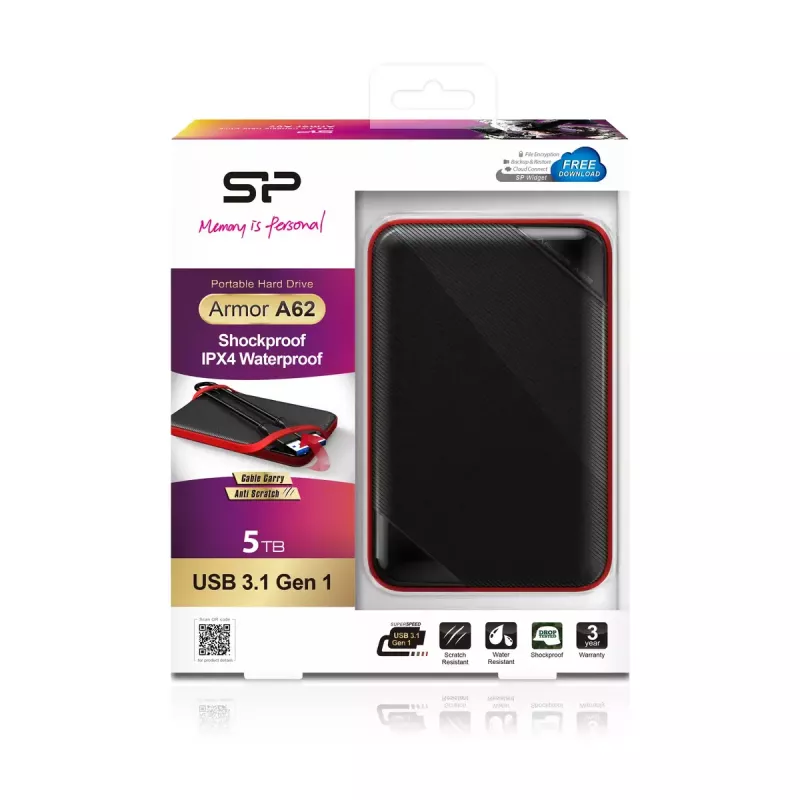 Zewnętrzny dysk twardy Silicon Power 5 TB USB 3.2 Armor A62