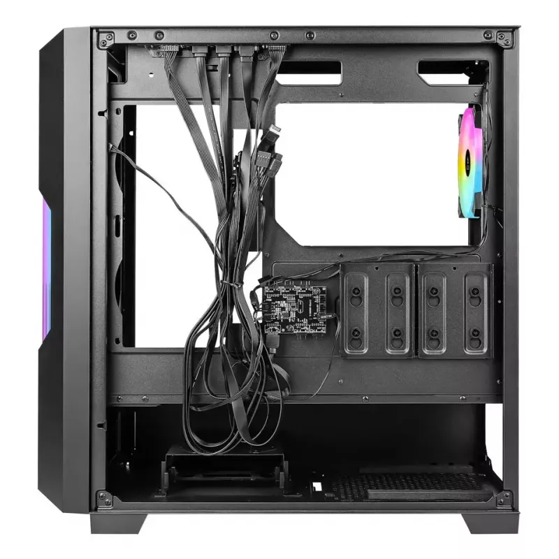 Obudowa PC AZZA Guardian Glass Midi Tower — Czarna, ATX/Micro‑ATX/ITX/EATX, obsługa 3.5 cala×2 / 2.5 cala×4, wentylatory przednie 120/140 mm