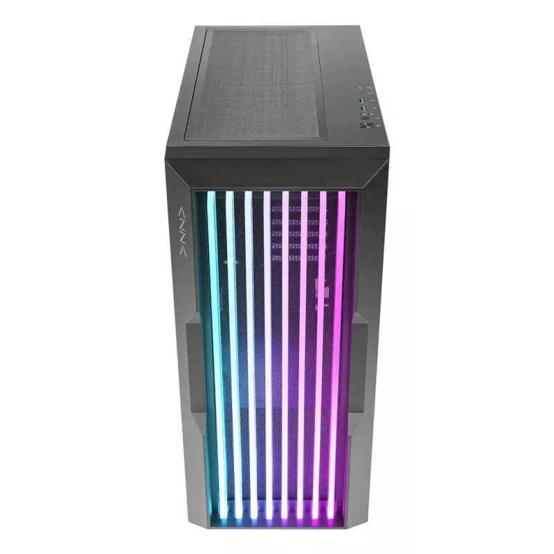Obudowa PC AZZA Guardian Glass Midi Tower — Czarna, ATX/Micro‑ATX/ITX/EATX, obsługa 3.5 cala×2 / 2.5 cala×4, wentylatory przednie 120/140 mm