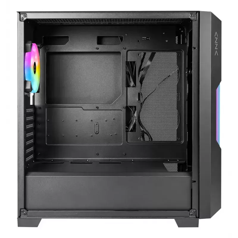 Obudowa PC AZZA Guardian Glass Midi Tower — Czarna, ATX/Micro‑ATX/ITX/EATX, obsługa 3.5 cala×2 / 2.5 cala×4, wentylatory przednie 120/140 mm