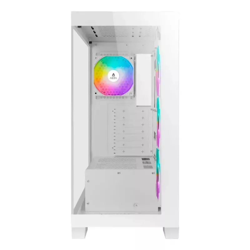 PC Midi Tower AZZA Cove (CSAZ-570W) — Czarny, ATX/Micro-ITX/ITX, 3x120mm wentylatory boczne, 1x120mm wentylator tylny, obsługa dysków 2,5 cala i 3,5 cala