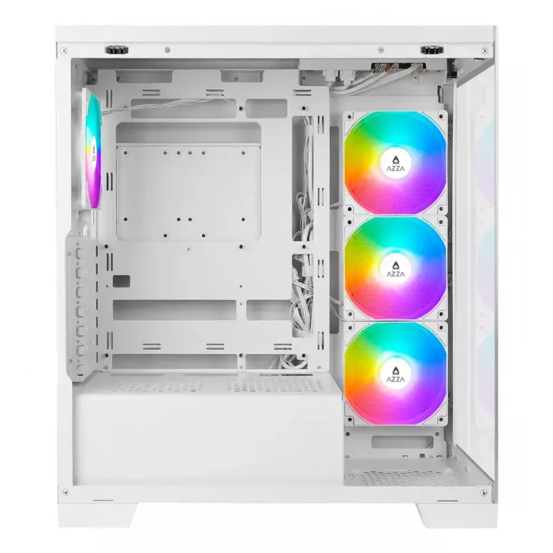 PC Midi Tower AZZA Cove (CSAZ-570W) — Czarny, ATX/Micro-ITX/ITX, 3x120mm wentylatory boczne, 1x120mm wentylator tylny, obsługa dysków 2,5 cala i 3,5 cala