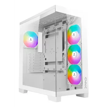 PC Midi Tower AZZA Cove (CSAZ-570W) — Czarny, ATX/Micro-ITX/ITX, 3x120mm wentylatory boczne, 1x120mm wentylator tylny, obsługa dysków 2,5 cala i 3,5 cala