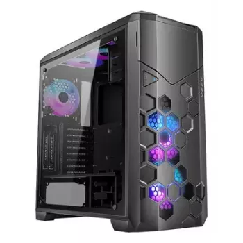 Obudowa PC AZZA STORM ARGB Full Tower — Czarna, obsługa ATX/Micro-ATX/EATX, 2x 3.5 cala + 6x 2.5 cala zatok, fabrycznie zainstalowane wentylatory ARGB