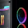 Obudowa PC Midi Tower RAIJINTEK Ponos MS — Czarna, obsługuje wentylatory przednie 120/140 mm, 1x 120 mm tył, HDD 3.5 cala, SSD 2.5 cala, 210×442×485 mm