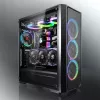 Obudowa PC Midi Tower RAIJINTEK Ponos MS — Czarna, obsługuje wentylatory przednie 120/140 mm, 1x 120 mm tył, HDD 3.5 cala, SSD 2.5 cala, 210×442×485 mm