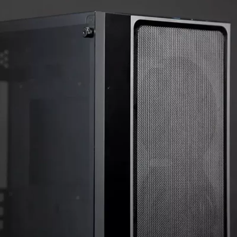 Obudowa PC Midi Tower RAIJINTEK Ponos MS — Czarna, obsługuje wentylatory przednie 120/140 mm, 1x 120 mm tył, HDD 3.5 cala, SSD 2.5 cala, 210×442×485 mm