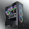 Obudowa PC Midi Tower RAIJINTEK Ponos MS — Czarna, obsługuje wentylatory przednie 120/140 mm, 1x 120 mm tył, HDD 3.5 cala, SSD 2.5 cala, 210×442×485 mm