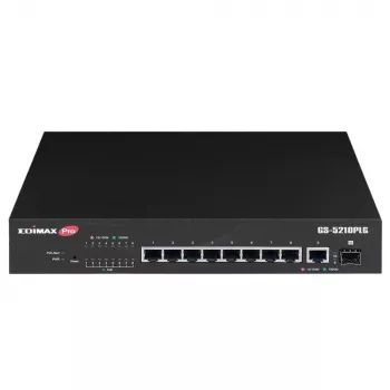 Zarządzany przełącznik Edimax GS-5210PLG 8 portów Gigabit Ethernet PoE Czarny