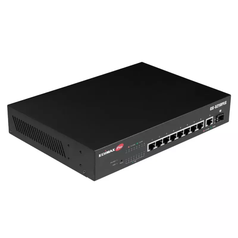 Zarządzany przełącznik Edimax GS-5210PLG 8 portów Gigabit Ethernet PoE Czarny