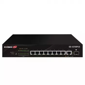 Zarządzany przełącznik Edimax GS-5210PLG 8 portów Gigabit Ethernet PoE Czarny