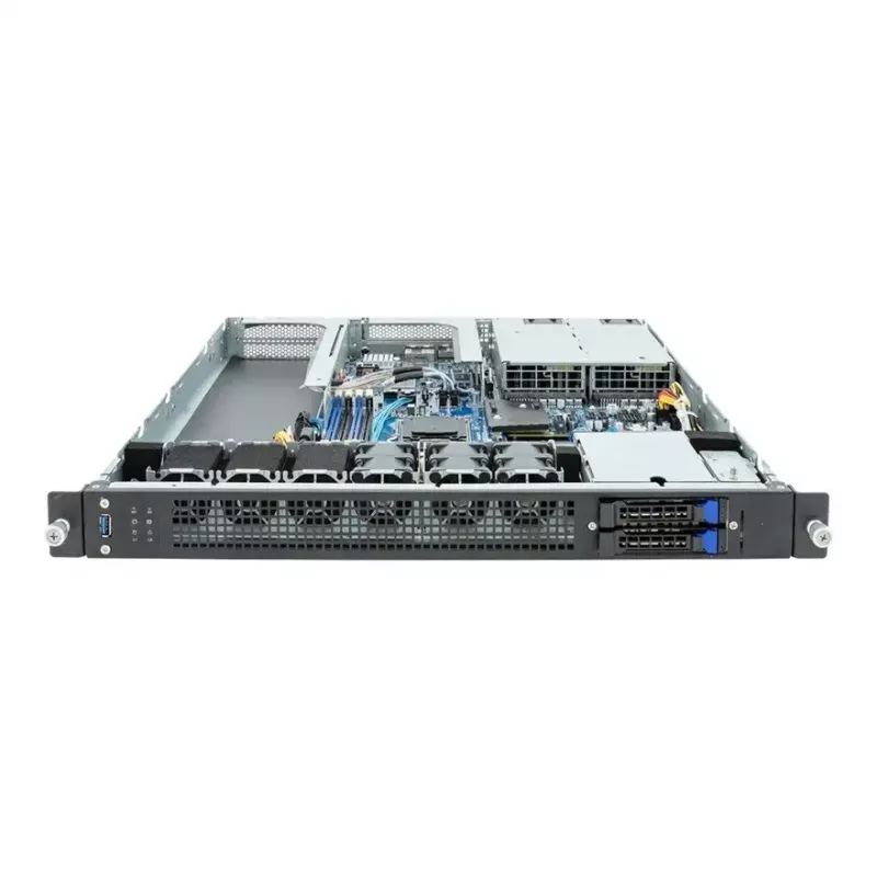 Serwer rack 1U GIGABYTE E133-C10-AAG1 — Socket AM5, obsługa AMD EPYC 4004, 4x DDR5 DIMM, zasilacz 800W 80 PLUS Titanium