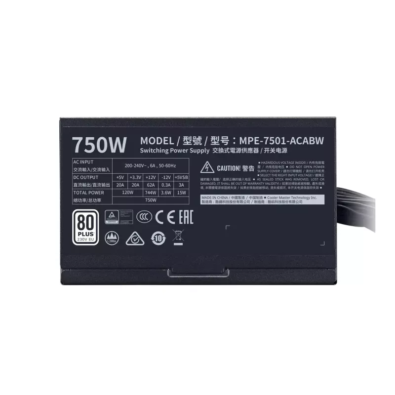 Zasilacz Cooler Master MWE 750 biały 750 W