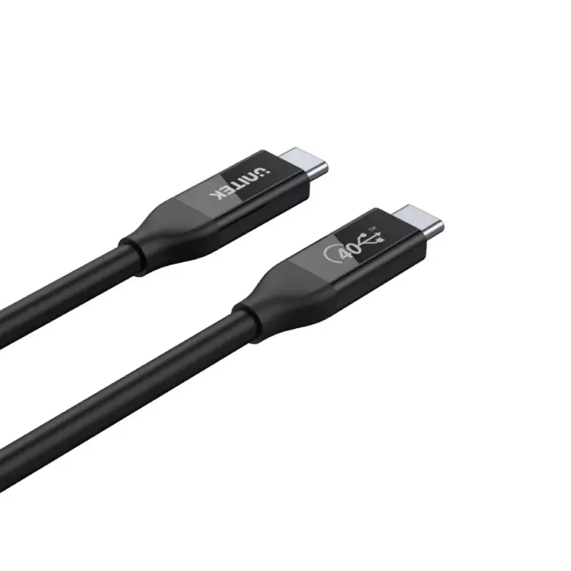Kabel USB C USB4 Gen 2x2 Unitek C14100BK-0.8M — 0,8 m, USB-C na USB-C, 40 Gbit/s, czarny