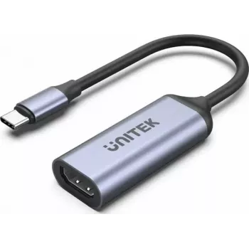 Adapter USB-C na HDMI Unitek V1416B, szary, jednoportowe wyjście wideo