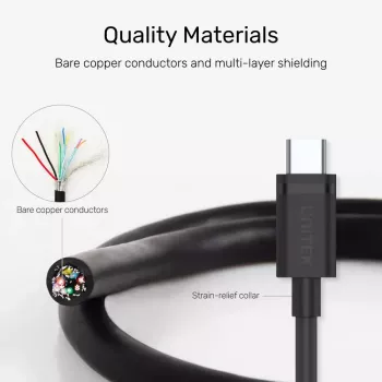 UNITEK Kabel USB C14103BK-1.5M USB 3.2 Gen 1 USB A USB C Czarny 1.5m