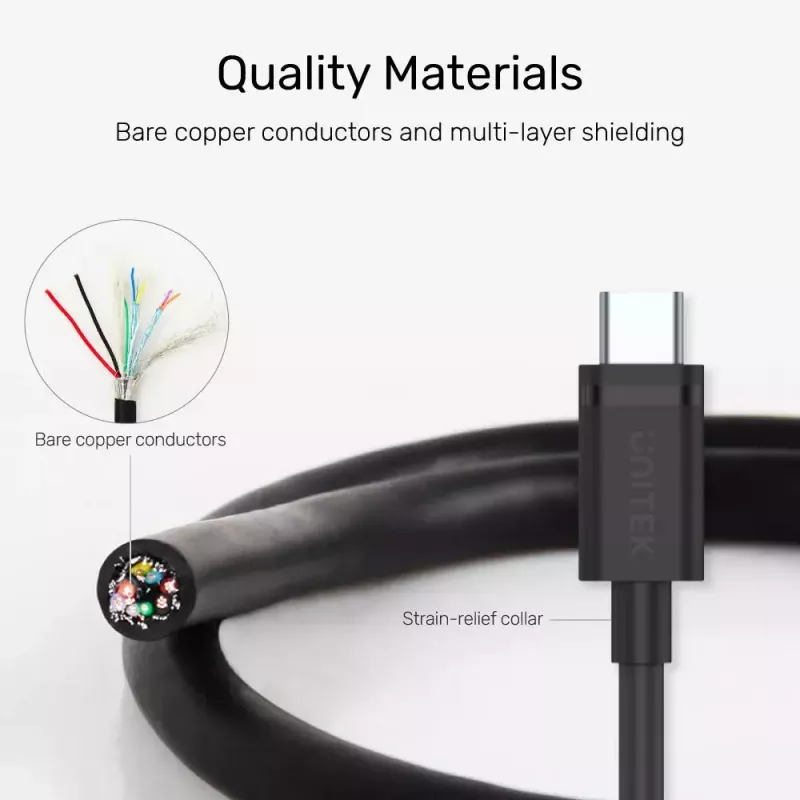 UNITEK Kabel USB C14103BK-1.5M USB 3.2 Gen 1 USB A USB C Czarny 1.5m
