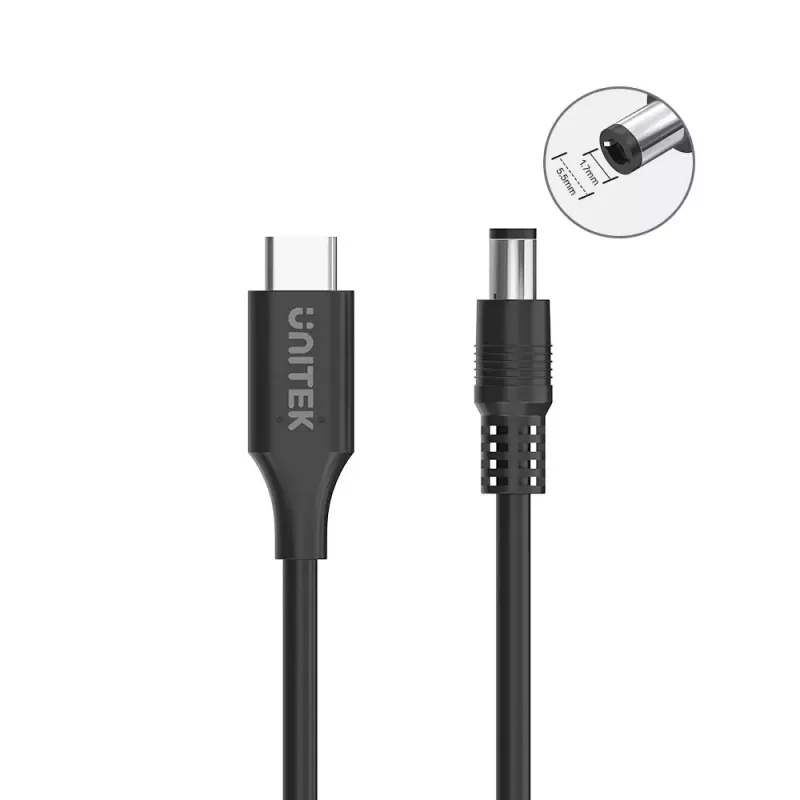 Kabel zasilający UNITEK C14119BK-1.8M 1,8 m USB C DC 20V 3,25A