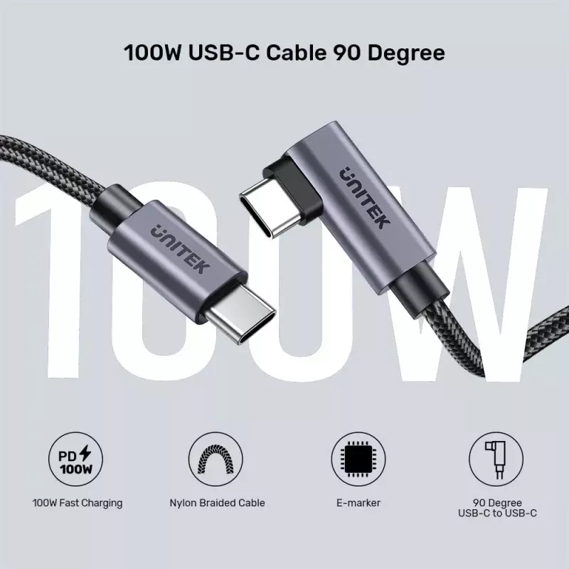 Kabel USB UNITEK C14123BK-1M 1m USB 2.0 Czarny Szary