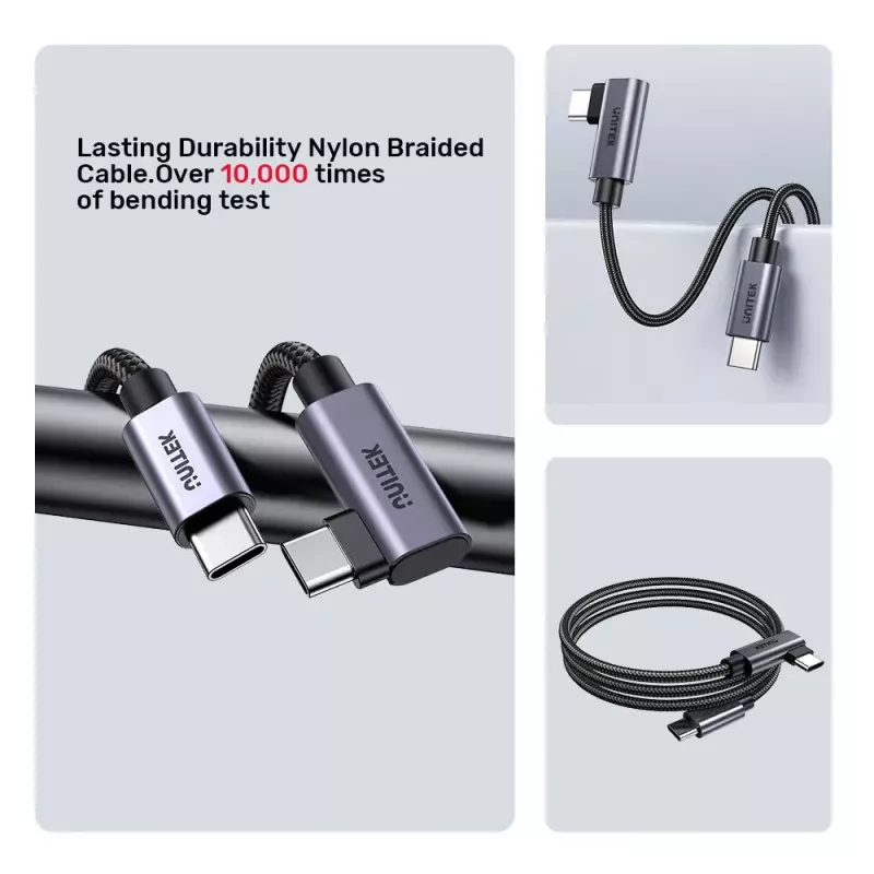 Kabel USB UNITEK C14123BK-3M USB 2.0 USB C 3 m Czarny Szary