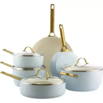 Zestaw patelni GreenPan CC008485-001 — zestaw mieszany naczyń kuchennych, 6 sztuk, niebieski i złoty