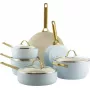 Zestaw patelni GreenPan CC008485-001 — zestaw mieszany naczyń kuchennych, 6 sztuk, niebieski i złoty