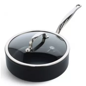 Patelnia uniwersalna GreenPan Barcelona Pro okrągła 240 mm, czarna, 1,77 kg, bez PFAS