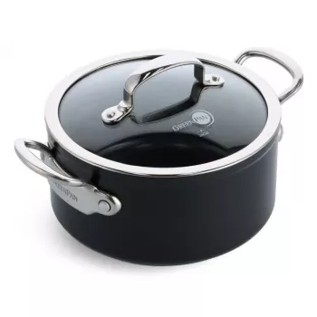 Patelnia uniwersalna GreenPan Barcelona Pro okrągła 200 mm, czarna, 1,84 kg, bez PFAS