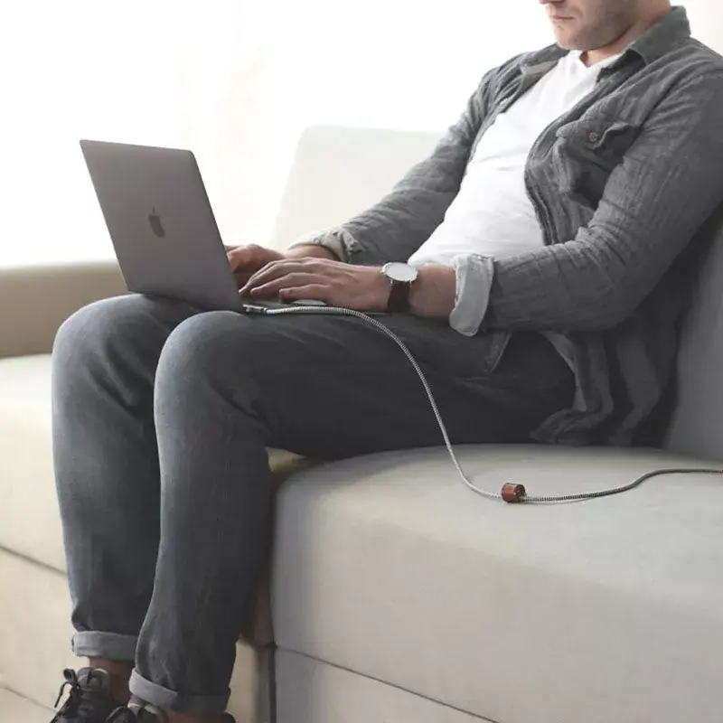 Native Union Belt Cable Pro USB-C do USB-C, 2,4 m, wyświetlacz LED, Rose