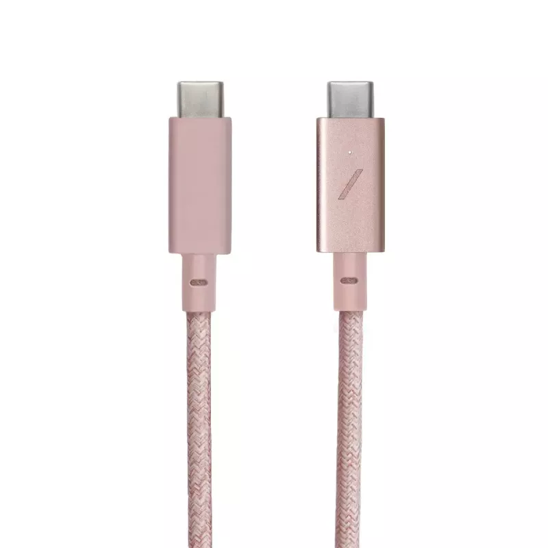 Native Union Belt Cable Pro USB-C do USB-C, 2,4 m, wyświetlacz LED, Rose
