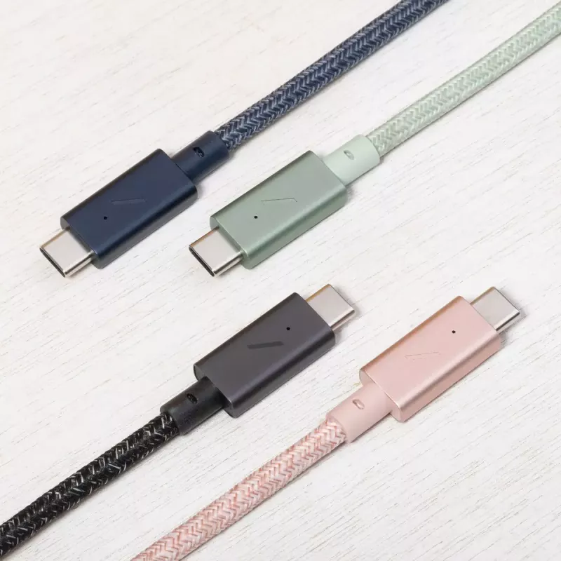 Native Union Belt Cable Pro USB-C do USB-C, 2,4 m, wyświetlacz LED, Rose