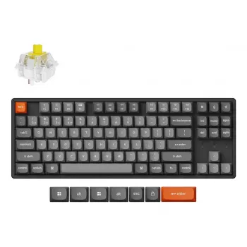 Klawiatura mechaniczna Keychron K8 Max 80% (87 klawiszy) Przewodowa USB + Bezprzewodowa RF + Bluetooth, RGB, Czarny