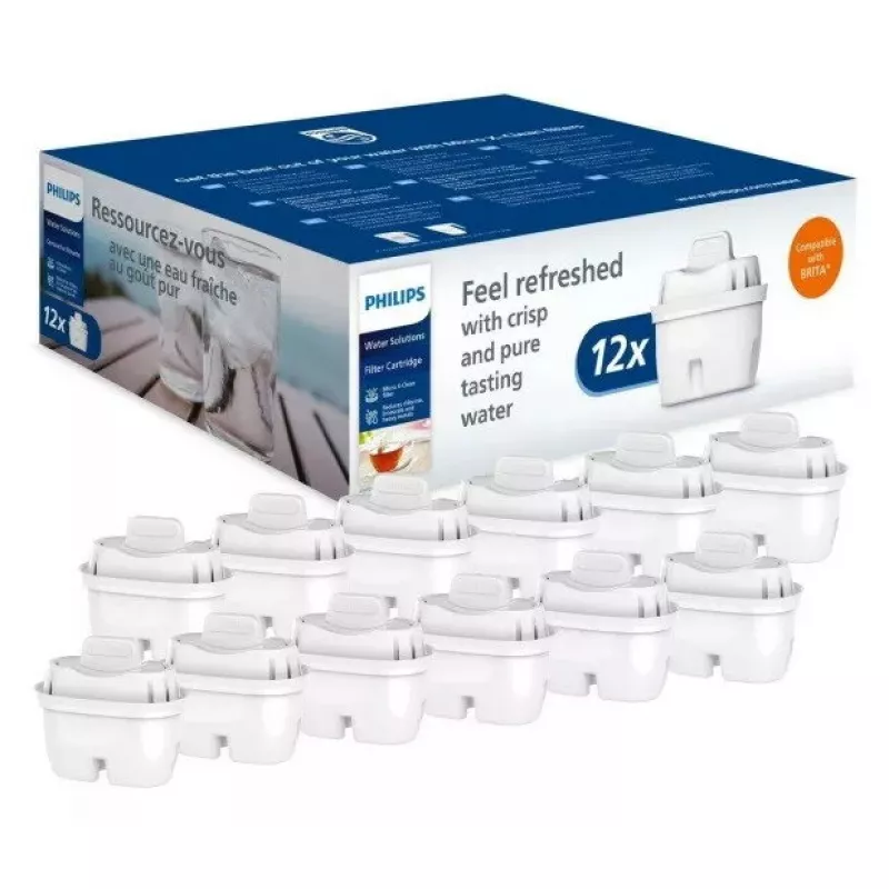 Wkład filtra wody Philips AWP213/10 – Micro Xclean zamienny, zestaw 12 szt.