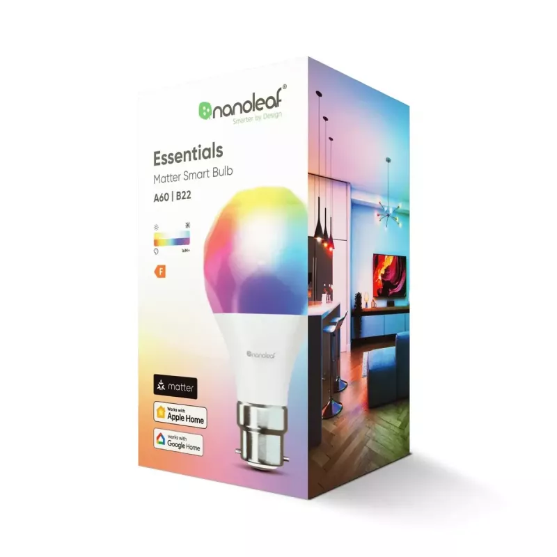 Inteligentna żarówka LED Nanoleaf Essentials A60 B22 Matter 9W 806 lm RGBCW 2700–6500K