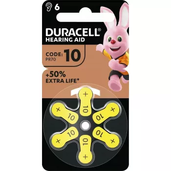 Baterie do aparatów słuchowych Duracell EasyTab rozmiar 10, 6 szt.