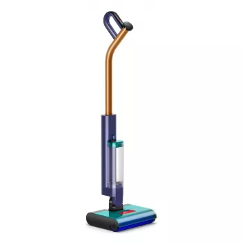 Elektryczna miotła Dyson Clean + Wash Hygiene — zasilana bateriami, czyszczenie na sucho i mokro, bezworkowa, 45 min pracy, niebiesko-miedziana