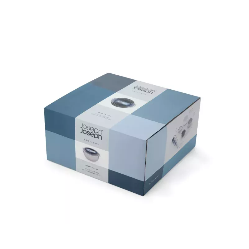 Zestaw Joseph Joseph Nest Stackable niebiesko-szary miska 4,5 l sitko 1,65 l