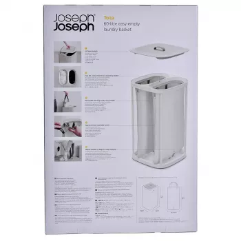 Kosz na pranie Joseph Joseph Tota 60L Ecru – pojemność 60 litrów, wentylowany wysoki kosz