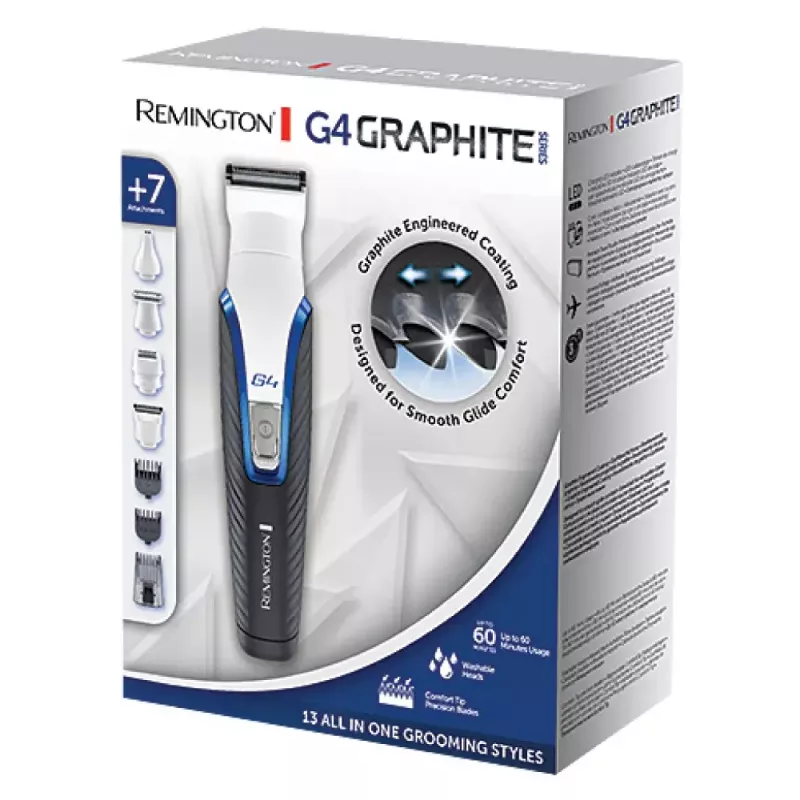 Remington G4 Graphite Series Multi Grooming Kit Czarny Niebieski Biały 0,2 mm