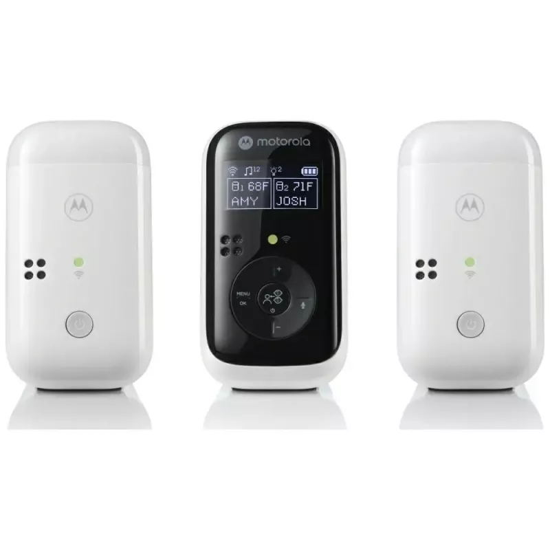 Baby monitor MOTOROLA PIP15 Twin Audio z zasięgiem 120 m, zestaw dwóch nausznych urządzeń audio